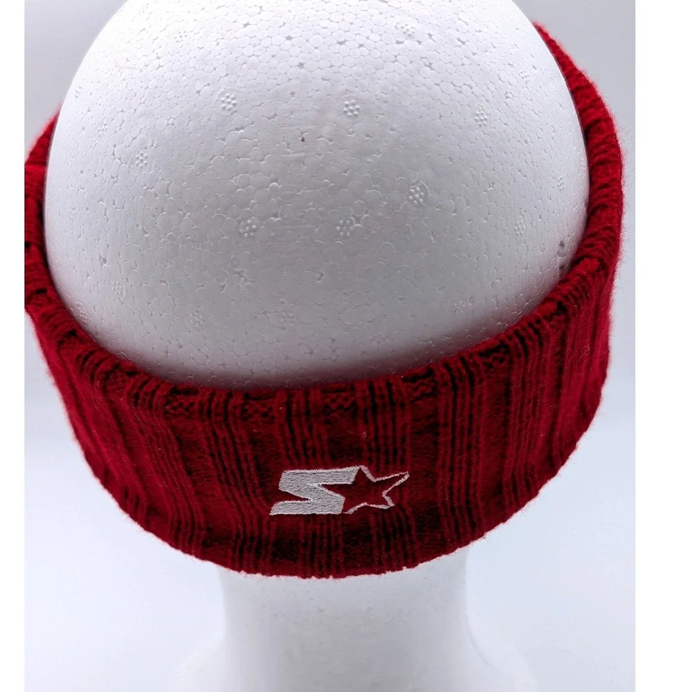 Starter Indiana University IU Hoosiers Knit Visor Hat Crimson Red Ribbed Logo